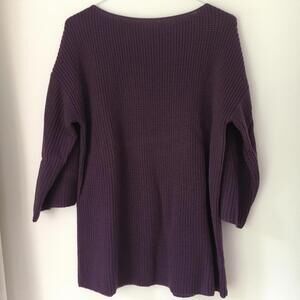 Luxurious dark purple merino wool sweater by St John jumper like new size S